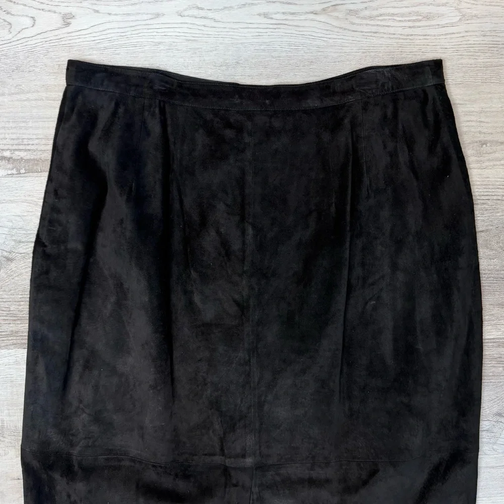 Lauren Ralph Lauren Black Suede Maxi Long Skirt women’s size 18W Designer